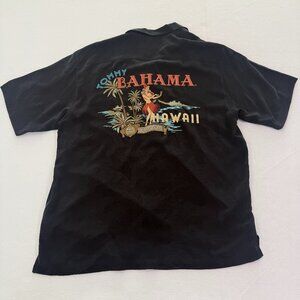Tommy Bahama Shirt Mens XL 100% Silk Hawaii 50th Anniversary Embroidered